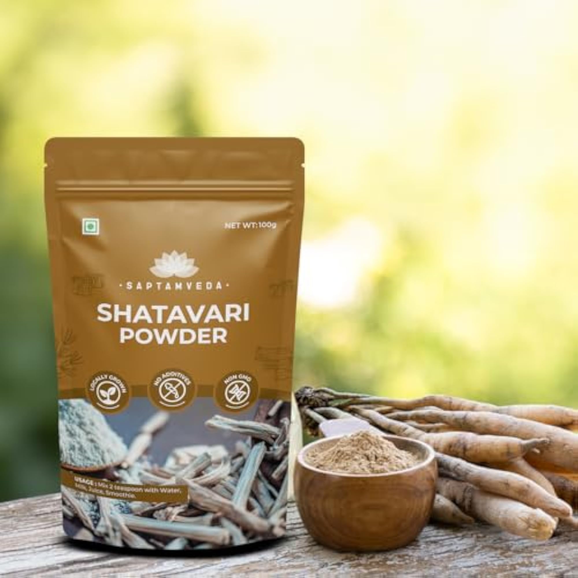SAPTAMVEDA Shatavari Root Powder, 100gm for Hormonal Balance